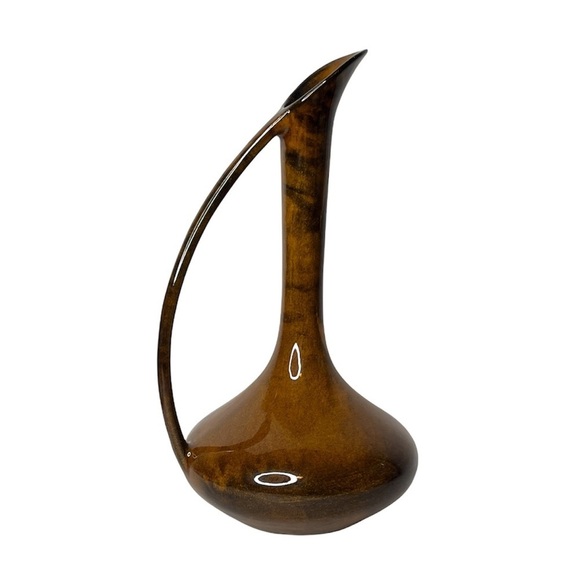 Anna Van Briggle Pitcher Ewer Vase 11.75” Elegant Graceful Curved Handle Vintage - Picture 2 of 6
